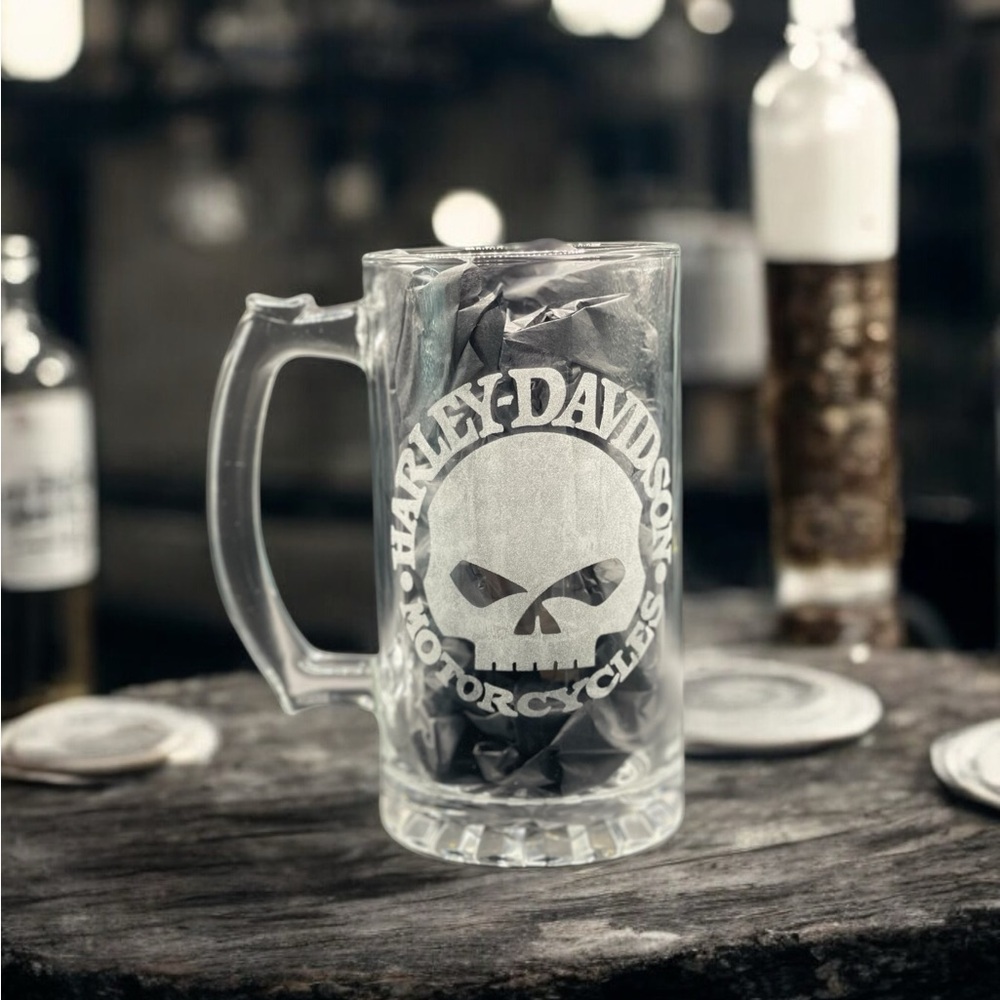 Harley Davidson Skull Beer Mug 16oz | Iconic Collectible Barware